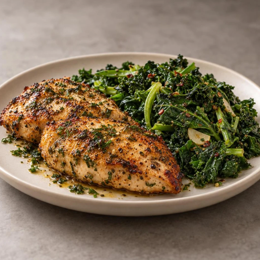 Chicken with kale and greens only