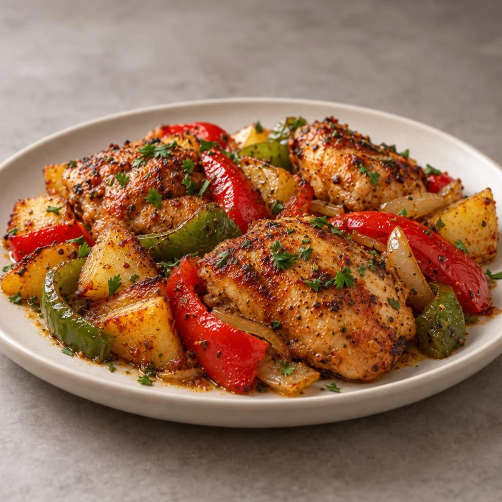 Chicken with peppers and potatoes