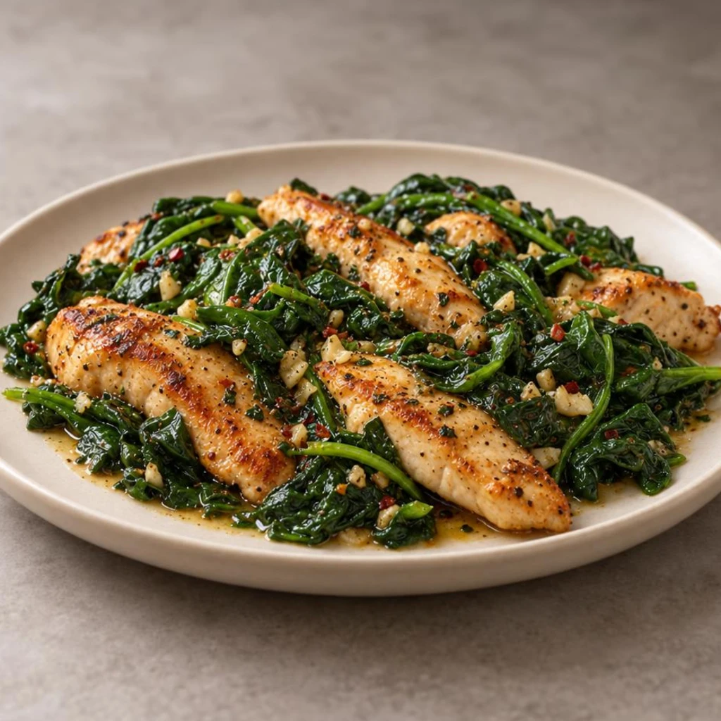 Chicken with spinach and greens only