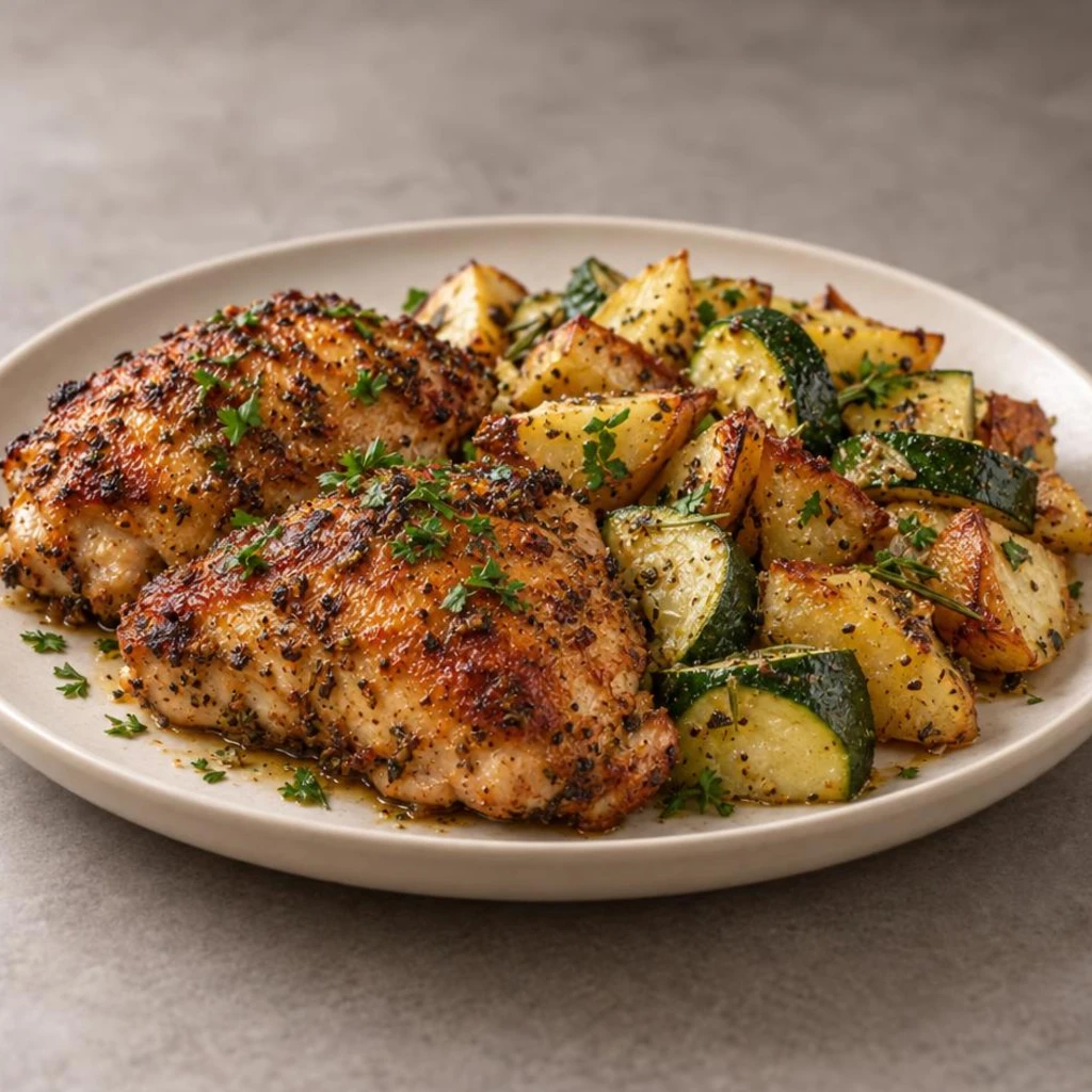 Chicken with zucchini and potatoes