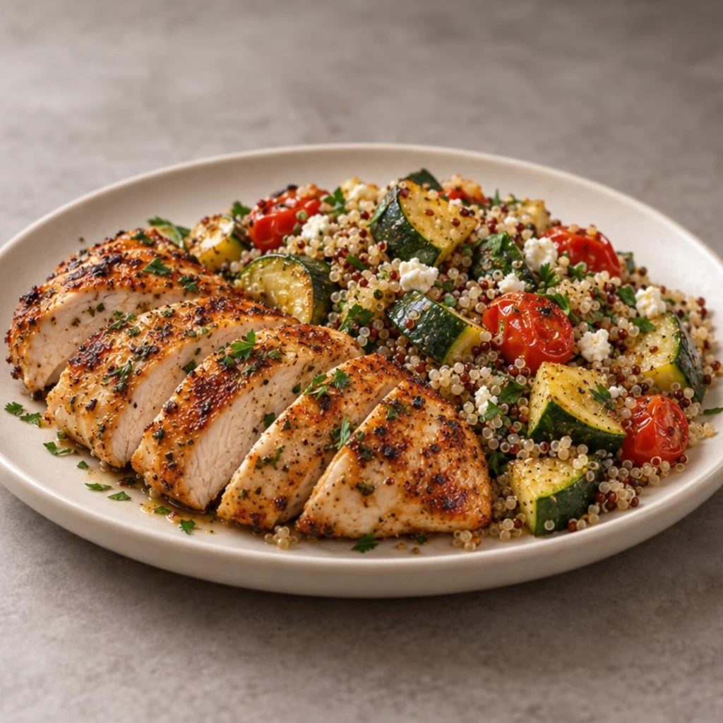 Chicken with zucchini and quinoa
