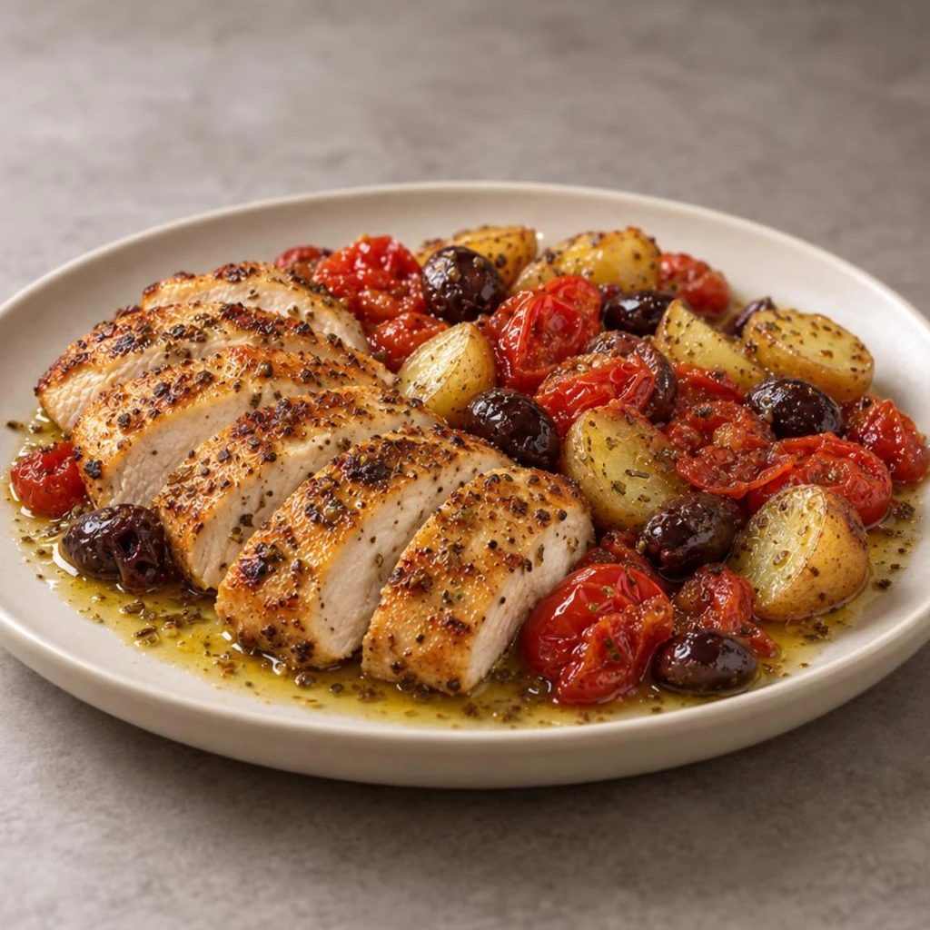 Olive tomato lemon chicken