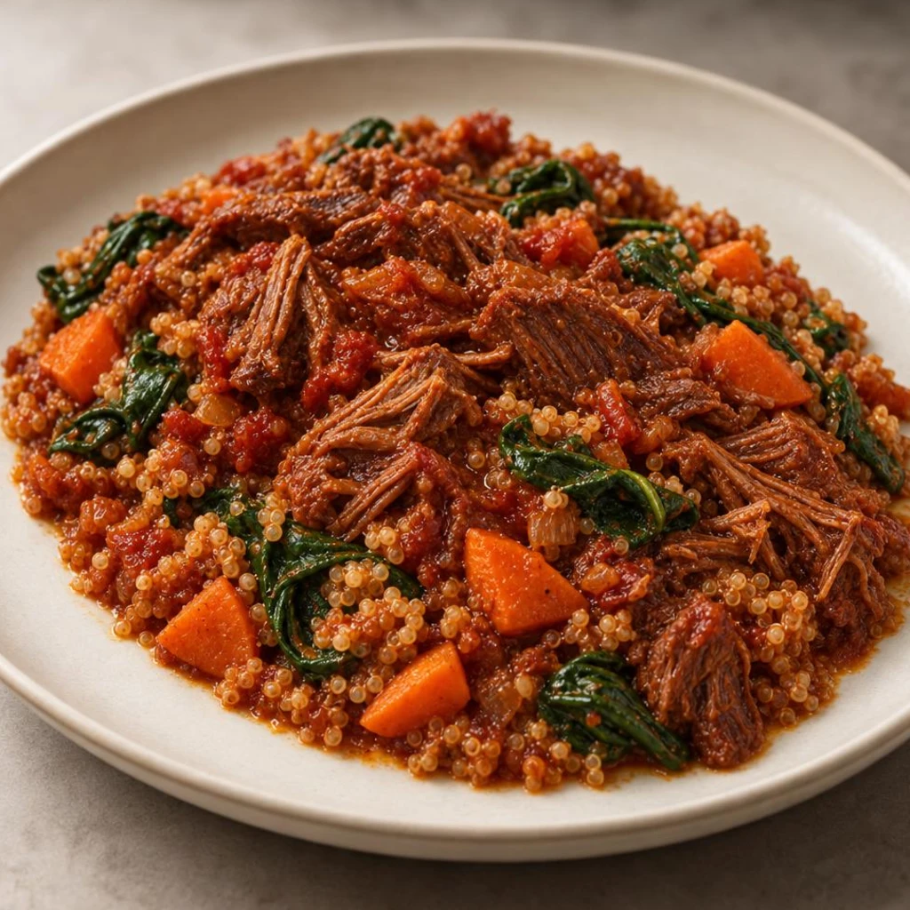 Paprika pulled beef quinoa