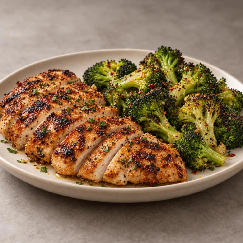 Grilled chicken and broccoli