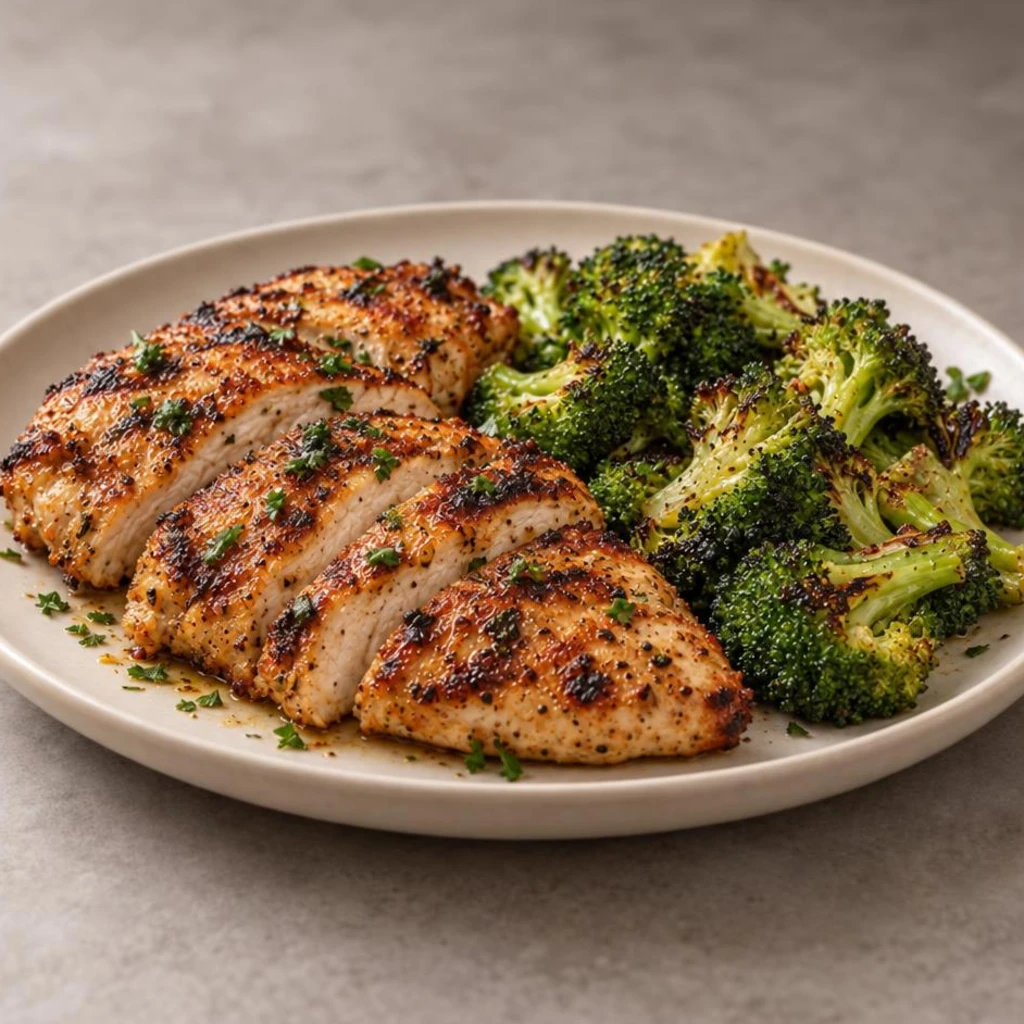 Grilled chicken and broccoli